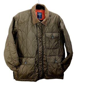 Chore Coat Grayers Andrew Quilted Jacket Mens Large Olive Green Corduroy Collar